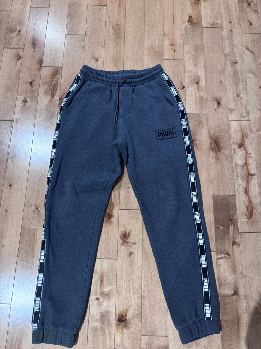 Puma Grey/Charcoal Side-Logo Sweatpants
